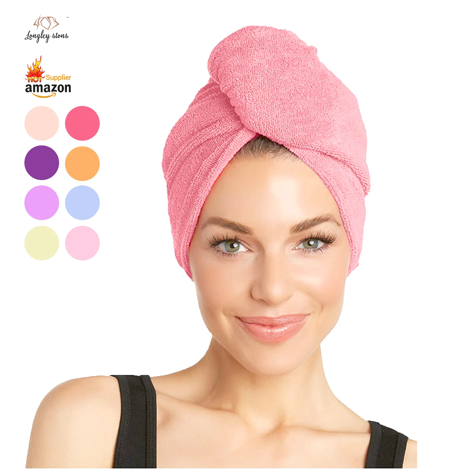 Wholesale High Quality Hair Care Soft Sustainable Super Absorbent Quick Dry Microfiber Hair Drying Towel