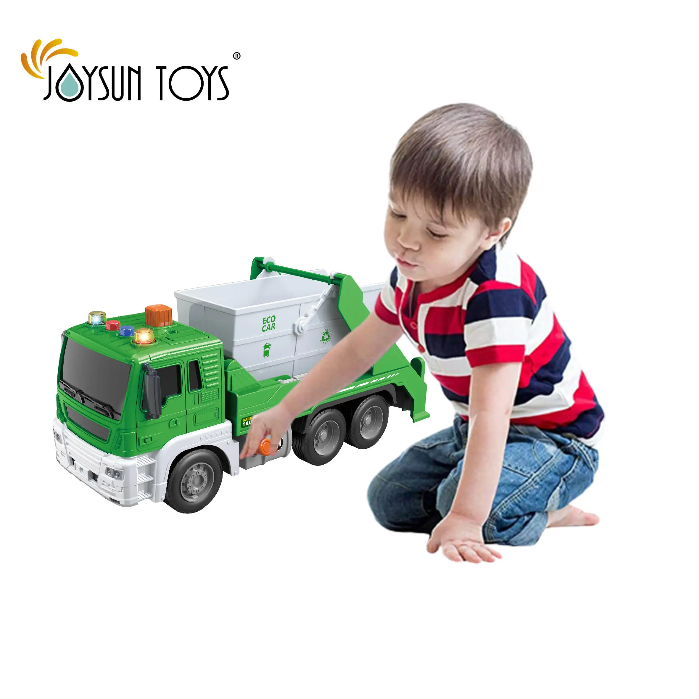 1:16 Garbage Truck Toys for Boys Realistic Trash Truck with Trash Can Lifter and Dumping Function With Lights & Sounds