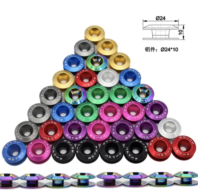 
Amazon Hot sales 4Pcs O-rings Aluminium Alloy JDM Quick Release Fasteners Fender Washers for Bumper/Trunk/Hatch Lid 