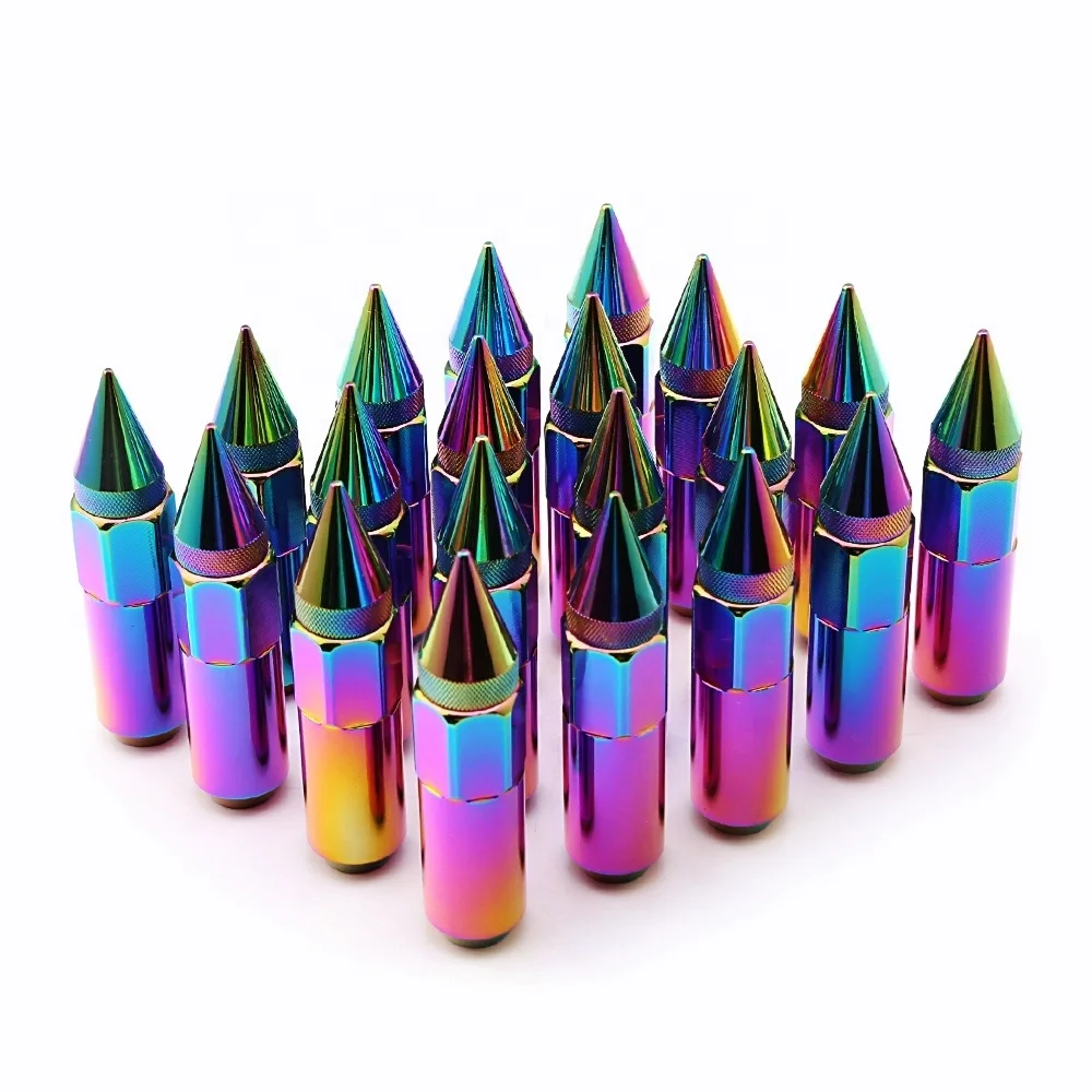 
20pcs Car Modification Wheel Nuts m12*1.5 m12*1.25 Aluminum 60mm Extended Tuner Spike Lug Nuts Jdm Car Accessories For Chevrolet 