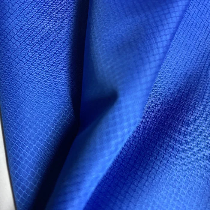 240T Pongee W/R Poly diamond ripstop with milky PU coated polyester windbreaker jacket fabric