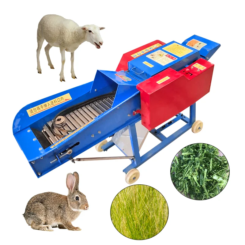 Forage chopper with automatic feeder Agricultural and fodder animal chaff cutter machine farm use silage cow feed grass chaff