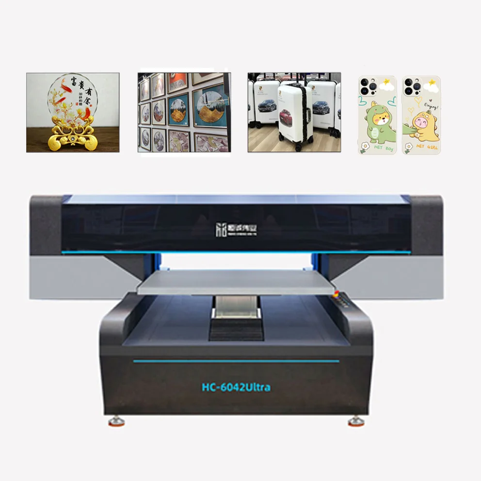 HC-6042 Ultra UV Flatbed Inkjet Printer Custom Print Small Plastic Toy and Glass Perfume Small Glass Printing Machine