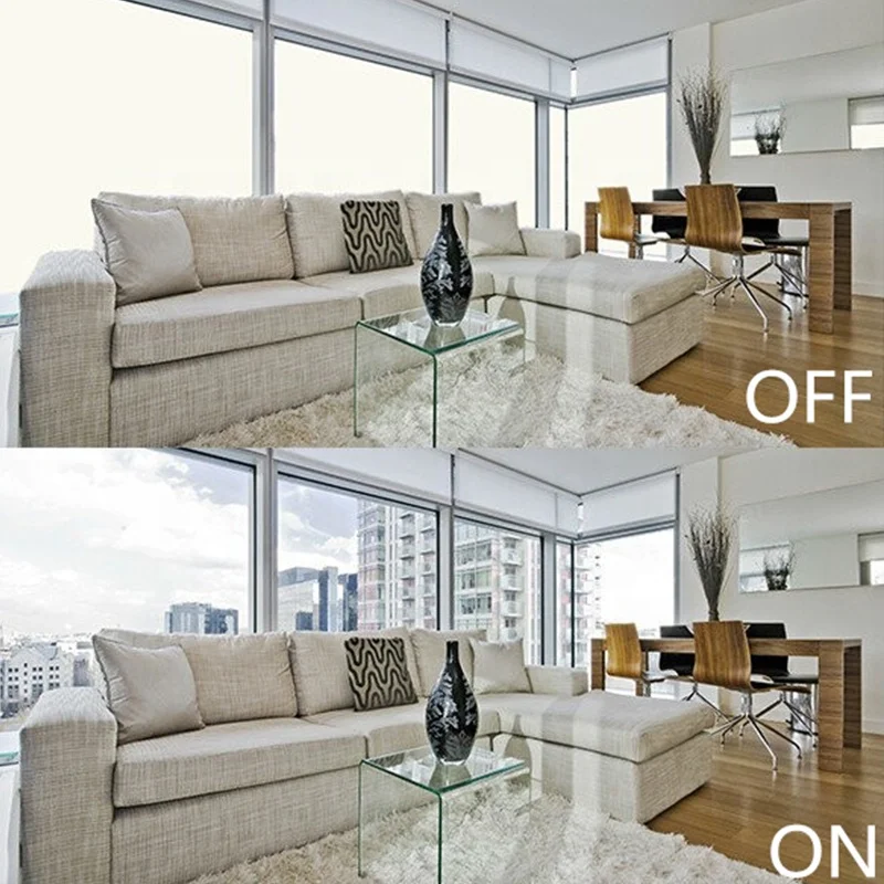 Tint Color Self-adhesive Switchable Smart PDLC Decoration Film for Privacy Window Glass of Bathroom/Hotel/Office/Building Glass