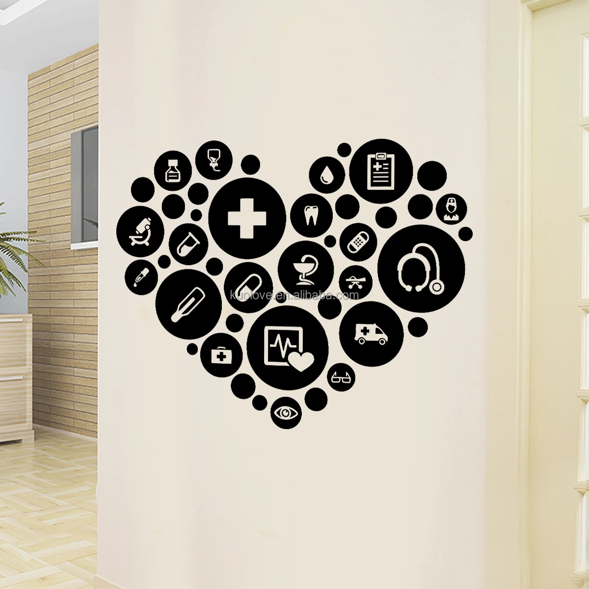 Medical knowledge popularization chemical ware wall stickers Hospital clinic background wall Creative decoration wallpaper