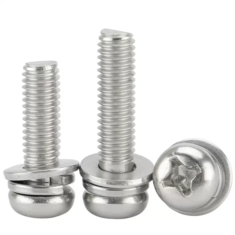 Excellent Quality Fastneres/M1.6 M2 M2.5 Pan Head Screws With Spring Washer & Plate Washer Combination Screw Bolt