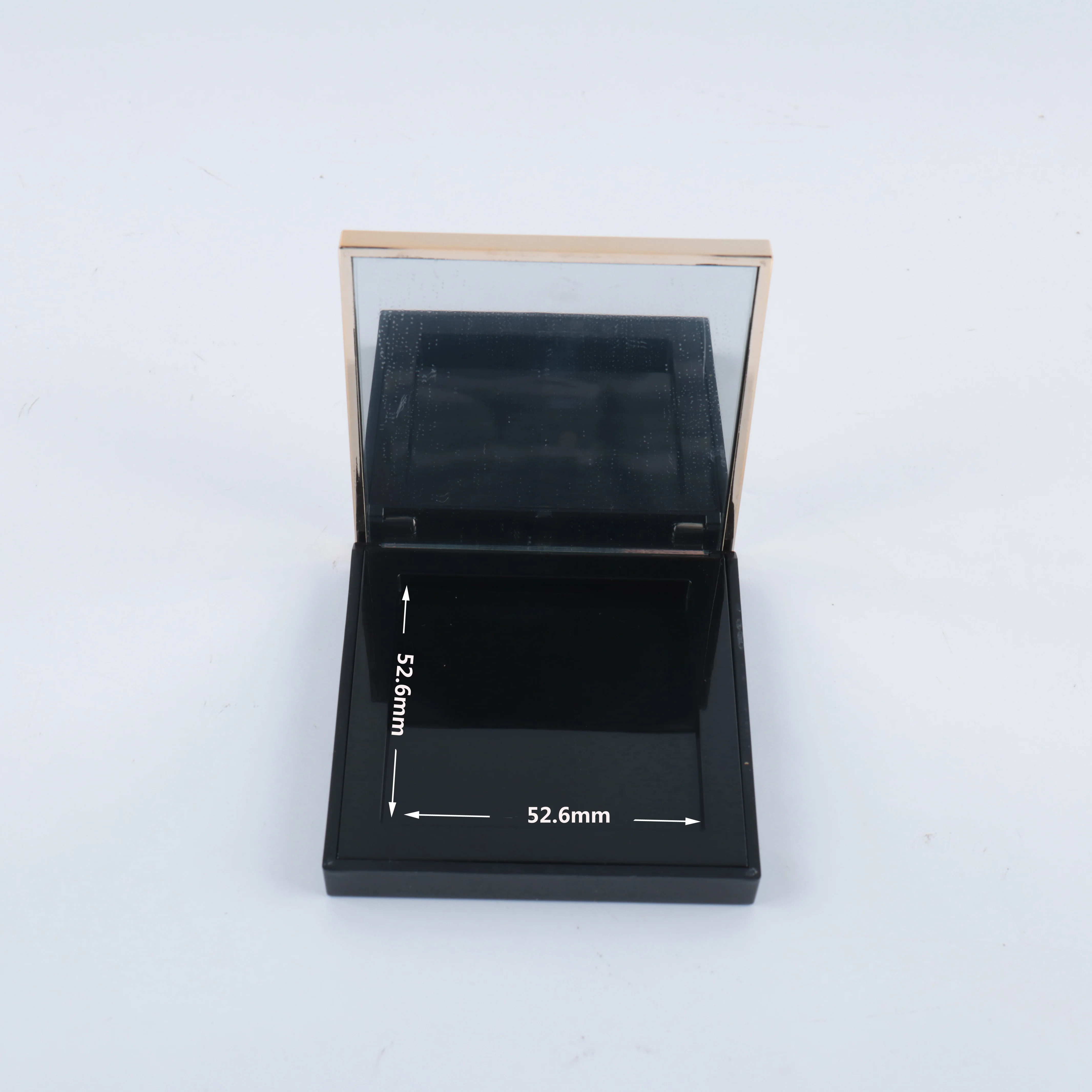Gold Foil Cap Empty Square Case Magnetic Cap Plastic Container Powder Compact Case Blush and Concealer case