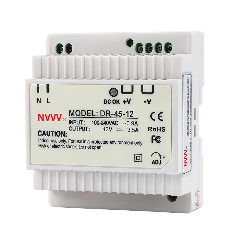 DR-45w-12v AC to DC 45W Transformer Industrial DIN-Rail 12vdc power supply din rail  for industrial DR-45-12
