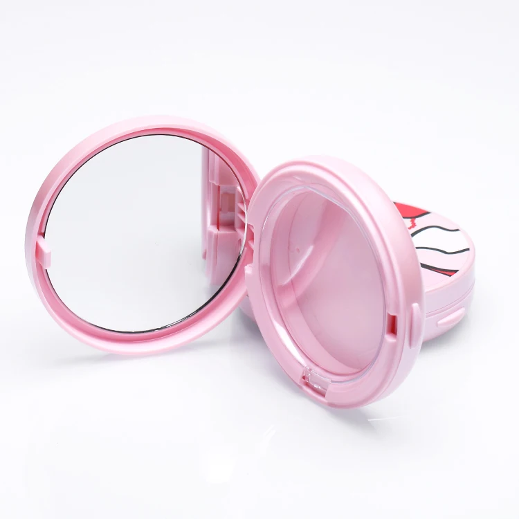 Compact powder box round clamshell compact powder box double-layer plastic powder tray customization