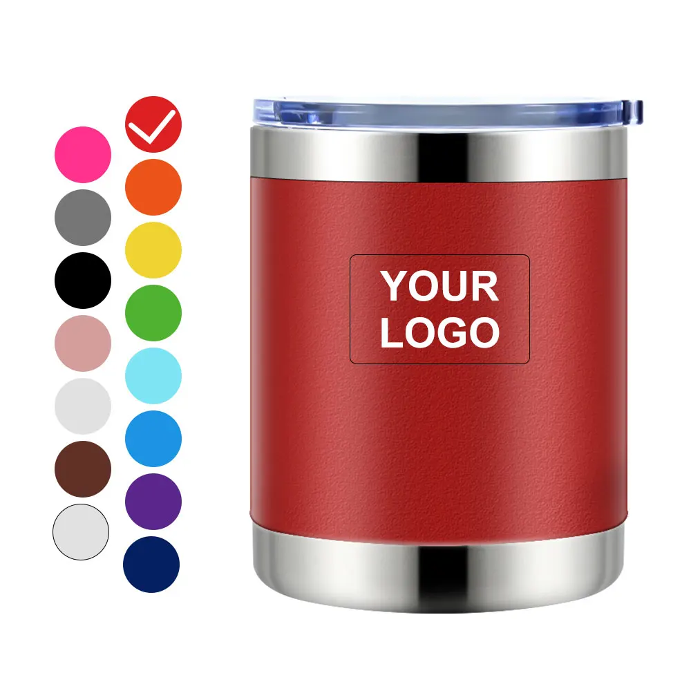 Brand Customized Double Wall Stainless Steel Gold Ice Tumbler With Straw