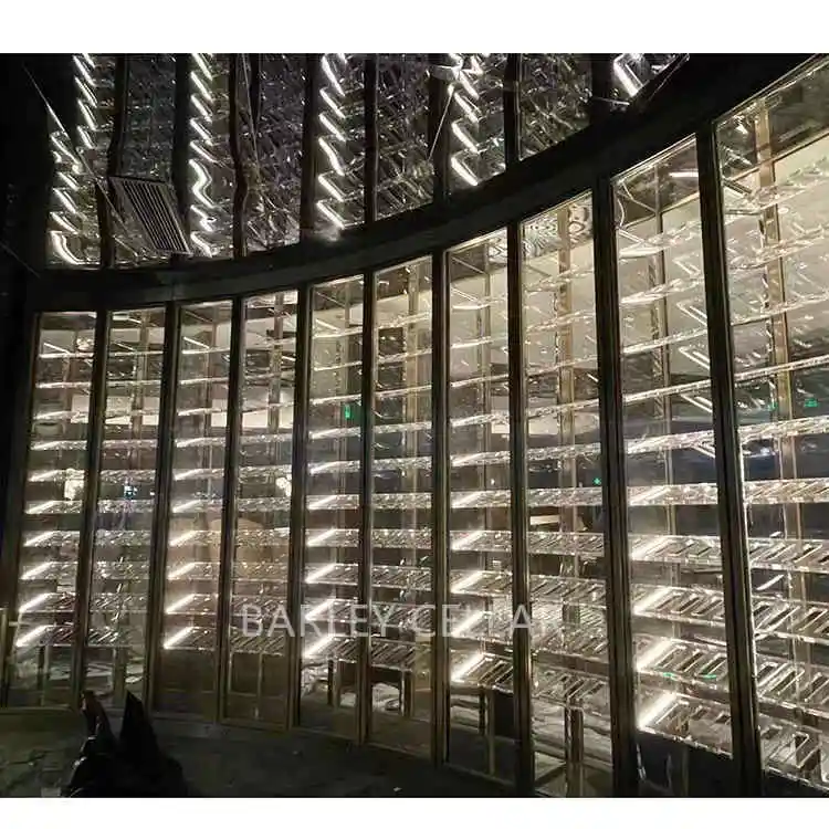 BARLEY cellar high-capacity hotel arch design full glass wine cellar cooler with inverter compressor