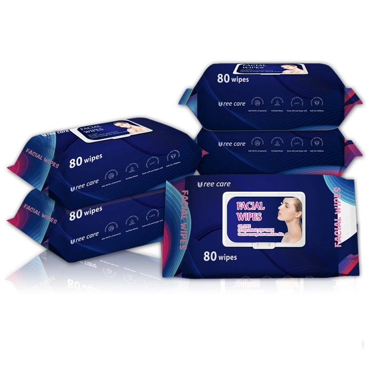 OEM Hot sell Alcohol free disposable natural adult makeup remover wipes Sensitive Skin care cleansing facial wipes