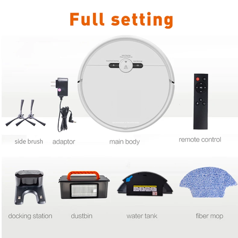 Geerlepol Smart Clean Robot Vacuum Cleaner Automatic Floor Dust Dirt Dry Wet Sweeping 3 in 1 Vacuum Sweep Mop Works with Vera