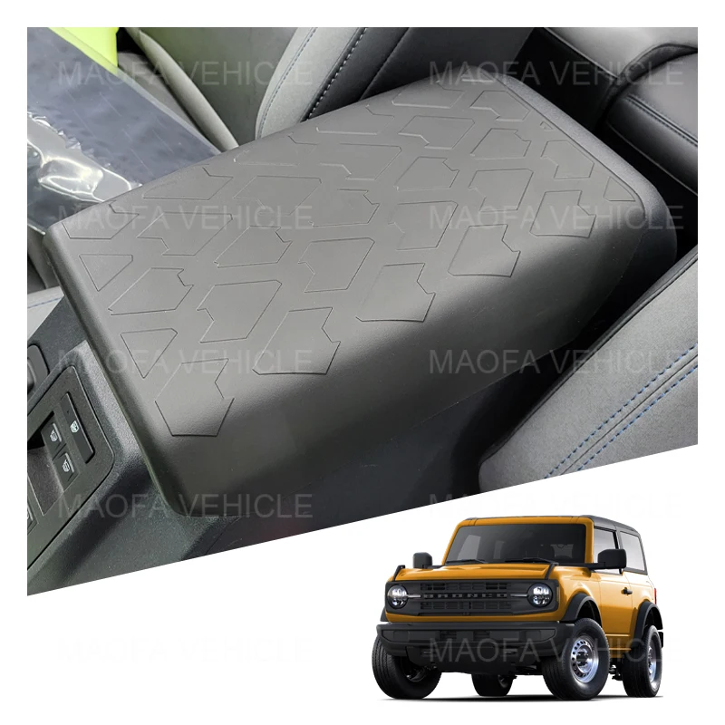 2022 Waterproof Console Cover Seat Box Cover Protector TPE Car Pad Car Armrest Box Cover For Ford Bronco 2/4 Door 2021