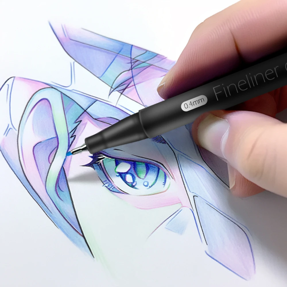 High Quality Sketching Permanent Micro Fineliner Color Finelin Liner Extra Point Tip Felt Fine Line Black Thin Marker Pen Set