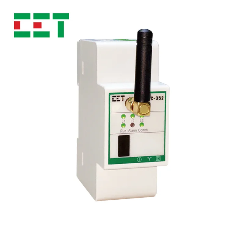CET PMC-352 Three Phase DIN Rail Mounted Wireless 860-935 MHz LoRa Digital RF Power Meter with NTC Temperature Inputs