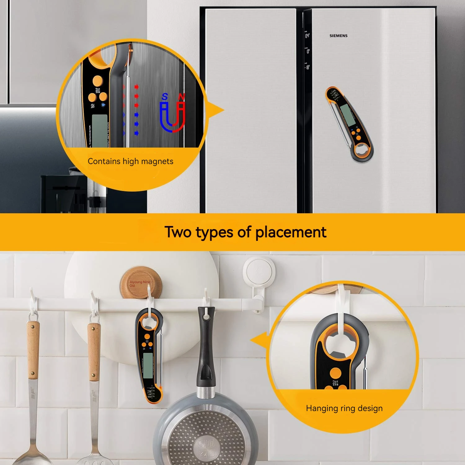 Household Kitchen digital thermometer for cooking - waterproof food Probe meat thermometers