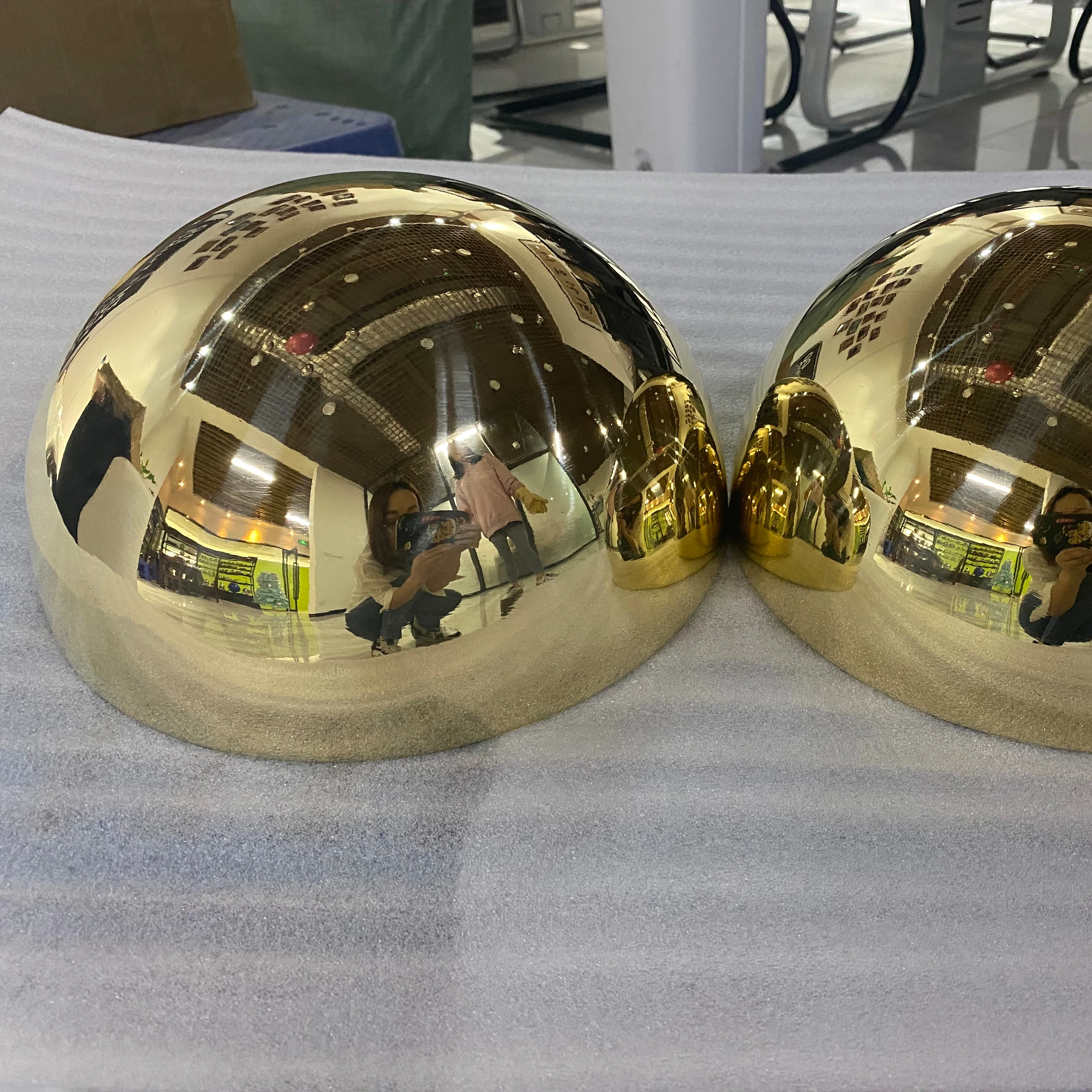 Dia25CM Shiny Brass Hemisphere Half Ball Copper Half Sphere