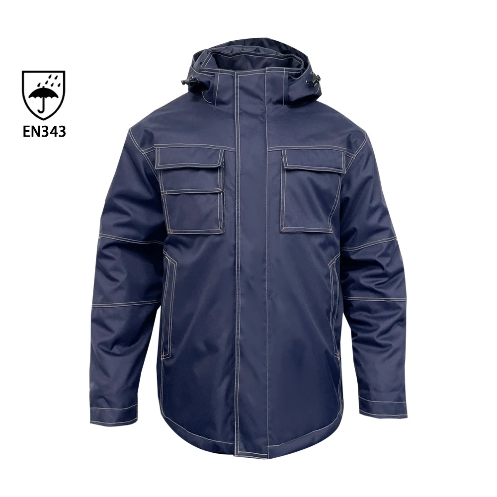 2023 winter warm work woven oxfod blue mens denim jacket