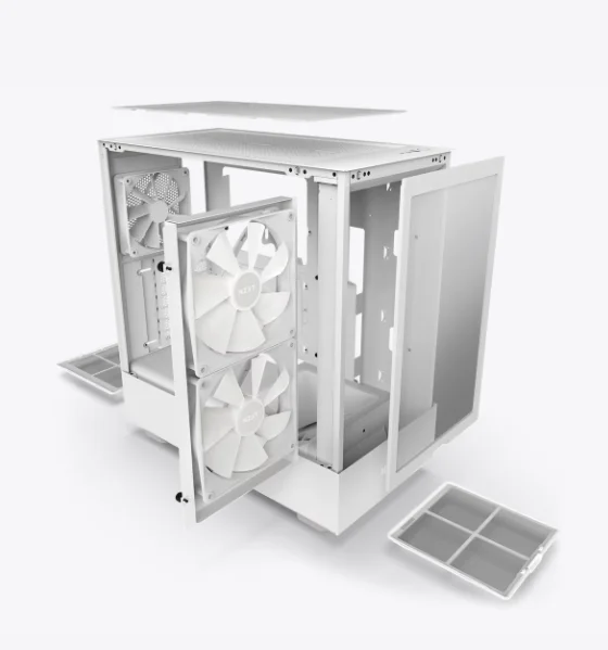 Hot Selling NZXT H5 Flow Black/white with RGB fans inside Middle Tower ATX Case Gaming Computer Case for Gaming PC