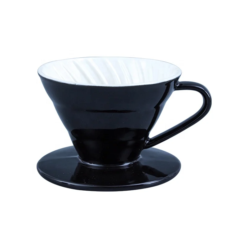 Factory Wholesale V60 Style Coffee Drip Filter Cup colorful Ceramics Pour Over Coffee Dripper