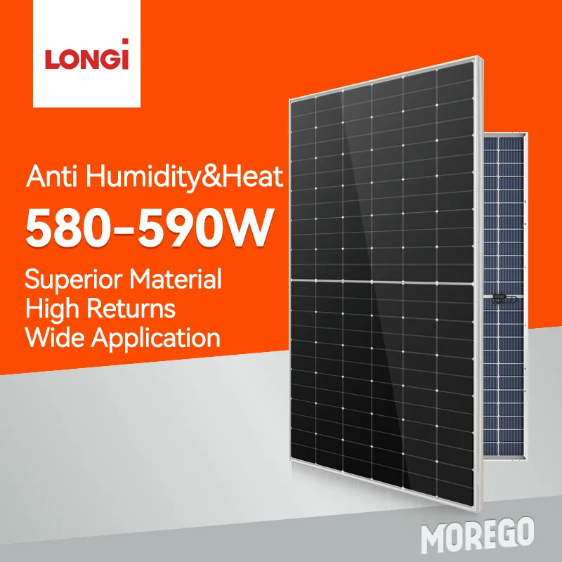Longi solar Hi-MO X6 Guardian Anti humidity and heat double glass Solar Panel 580W 585W 590W Water resistant encapsulation