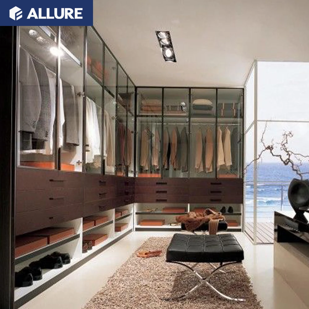 Allure Modern Style smart Bedroom Furniture combination floor to ceiling Closet Mirror Wardrobe