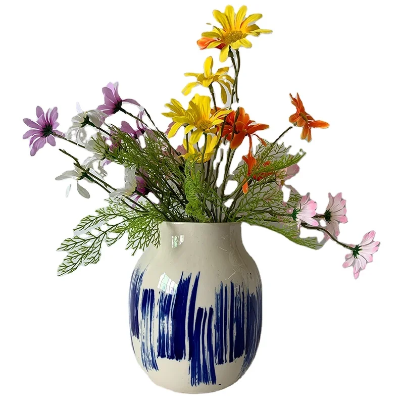 Manufacturer ceramic home decoration flower vases with hand-painting