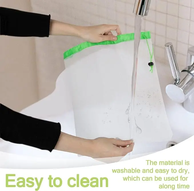Mesh Small Toy Bags for Storage, 3 Sizes Reusable Mesh Drawstring Produce Bags Puzzle Bag for Kids Storage Playroom Organization