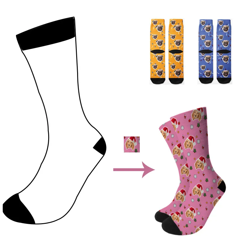 Wholesale Shark Panda Adult Kids Printed Cartoon Sock Custom Printing 360 Degree Rotation Nylon Socks Free Size