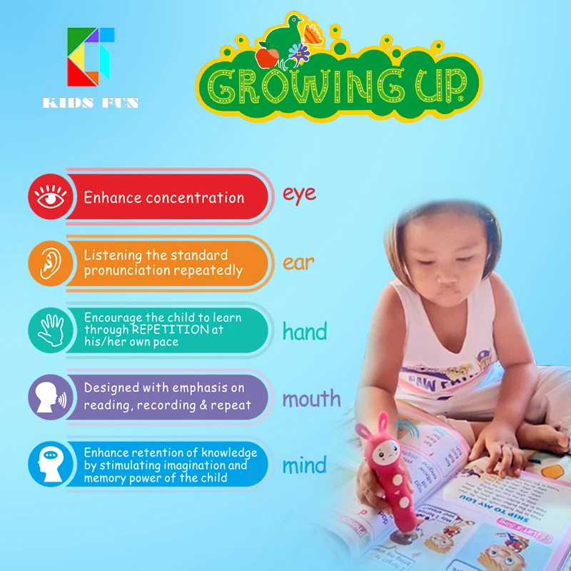 Customized Audio Books Talking Pen Child Cartoon Books Kids Learning English Growing Up Reading Pen Speaking Pen Books