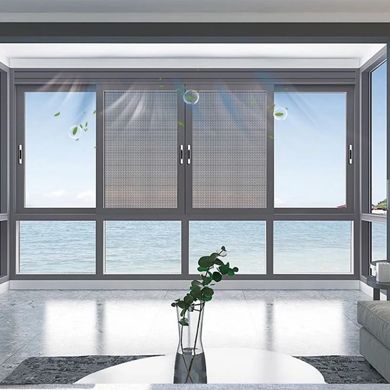 Modern Design Double Glazed Aluminum Sliding Windows Mosquito Net Aluminum Window Price Exterior Application Horizontal Opening