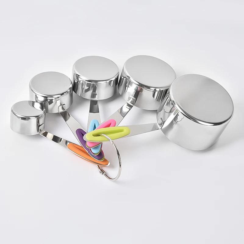 Высококачественные мерные чашки и ложки набор силиконовых ручек из нержавеющей стали