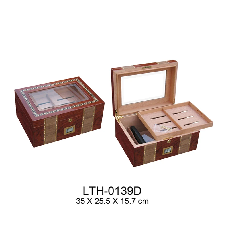 100CT Cedar cigar humidor cigar box  wooden cigar case with Humidifier Hygrometer