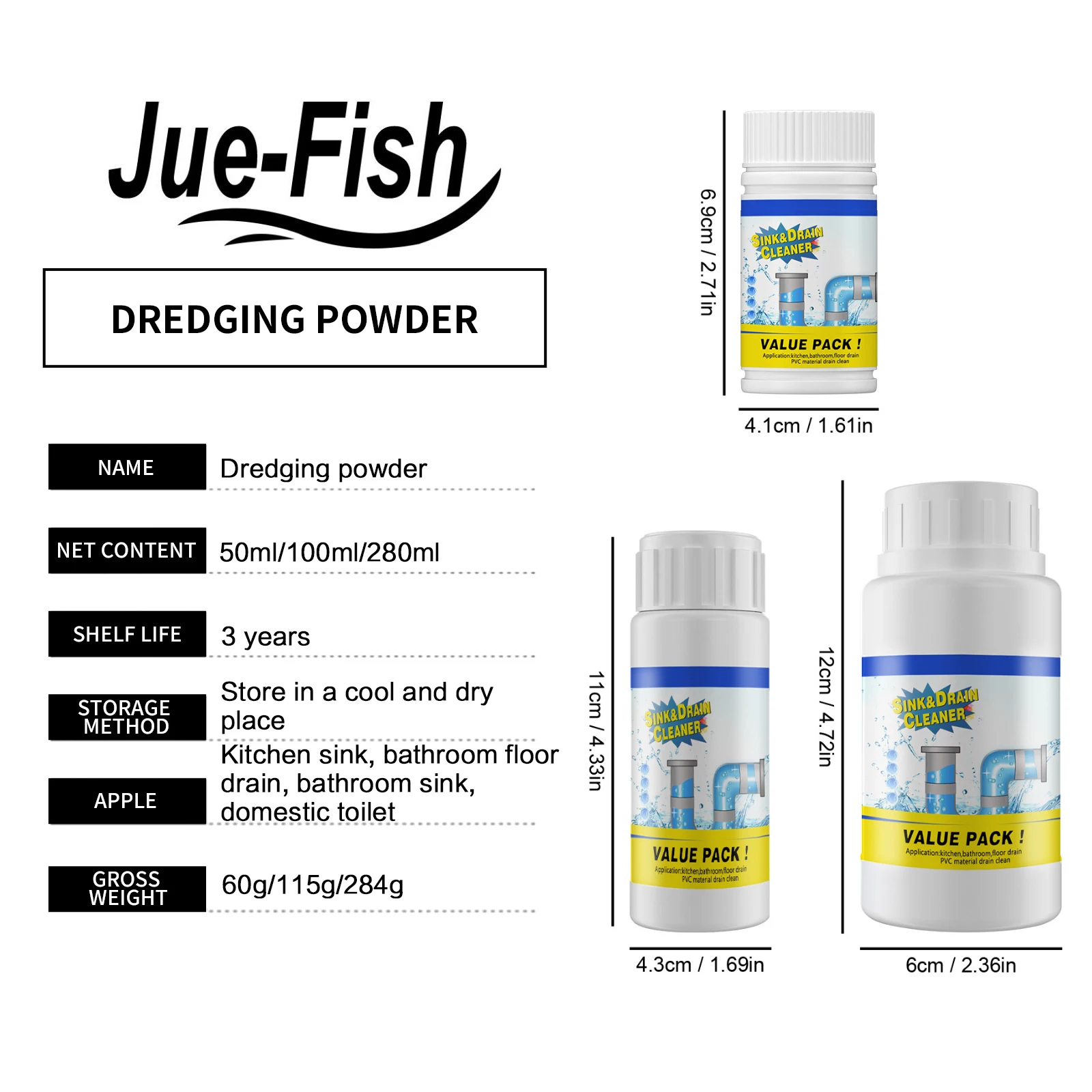 Jue-Fish OEM дренажные очистители кухонная водопроводная труба инструмент для слива в канализацию закрытия туалета Очищающий дезодорант дренажный