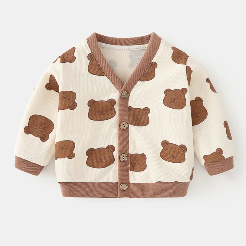 Hao Baby Clothing Casual 0-3 Year Old Coat Autumn Baby Knit Sweater Boys and Girls Baby Sweaters