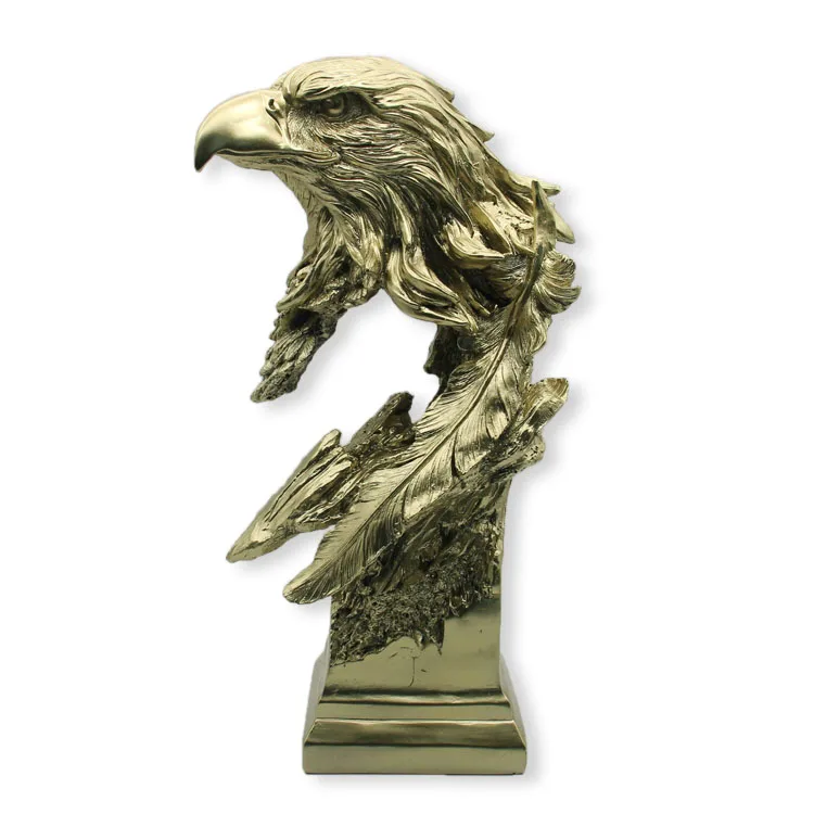 Nordic modern gold home decor animal figurine resin eagle statue