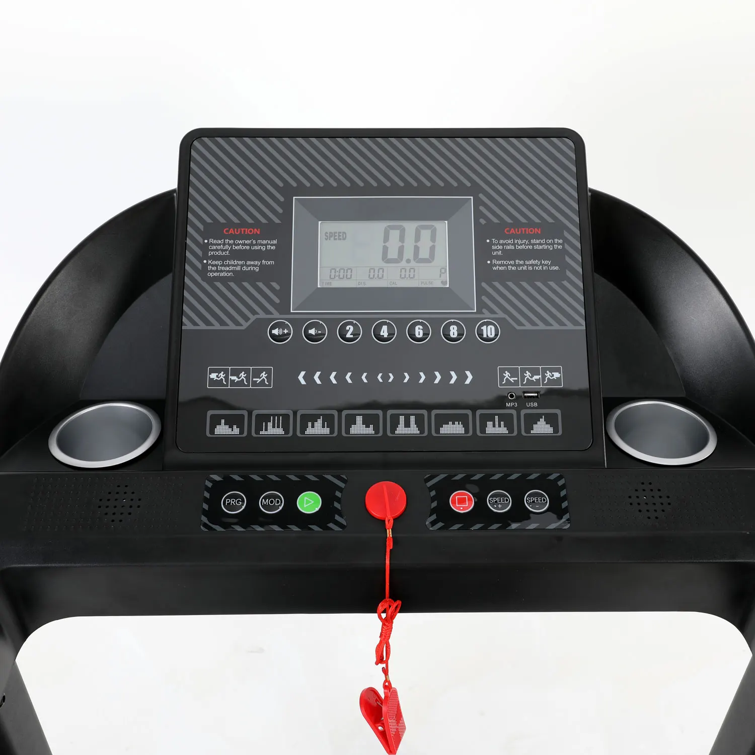 Home Fitness Electric Treadmill LED LCD Screen Running Machine with Handheld Heart Rate Test