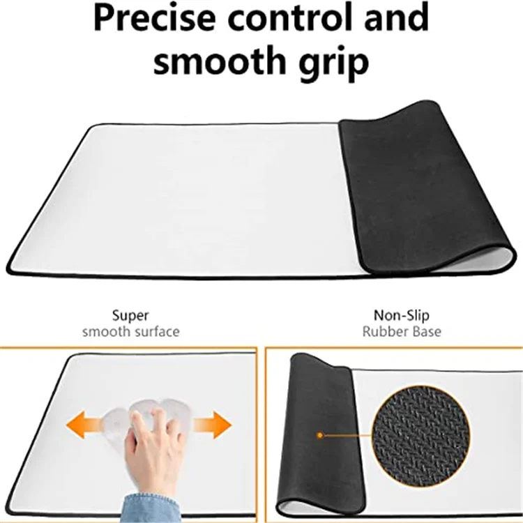 Factory Price Black And White Color Custom Rubber Blank Gaming Mousepad Sublimation Blank Mouse Pad