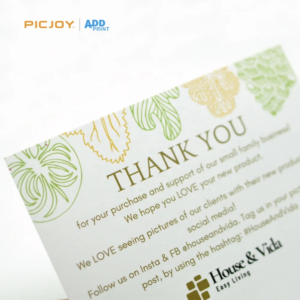 A6 size thank you card double sided printing