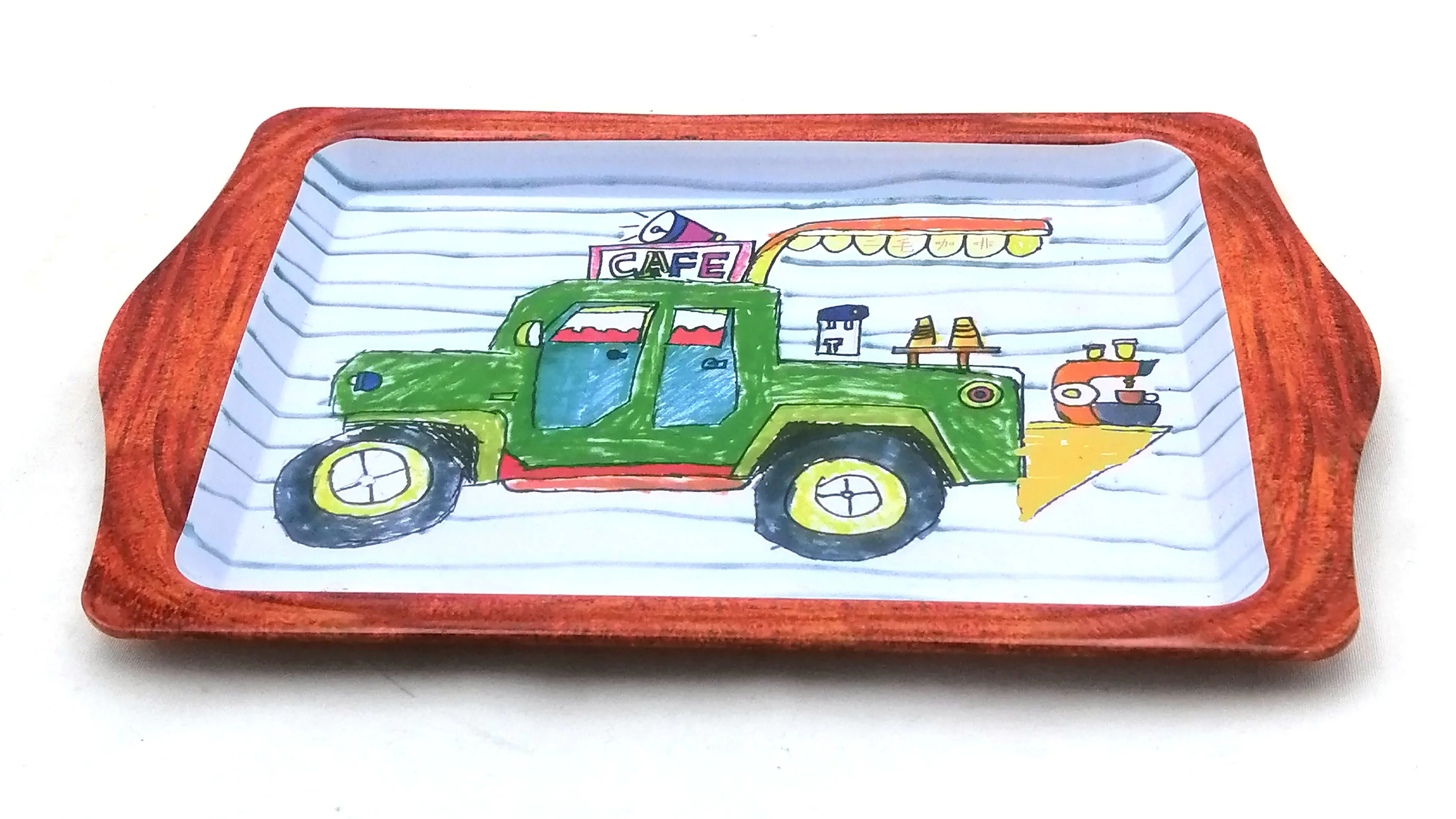 Multiple Sizes Wholesale Custom LOGO Tin Metal Rolling tray Decorative Tinplate Serving Trays