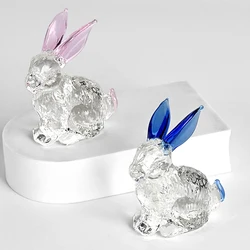 Оптовая продажа, Мини фигурки хрустальных кроликов, персонализированные стеклянные фигурки кроликов со знаками Зодиака, фигурки кроликов