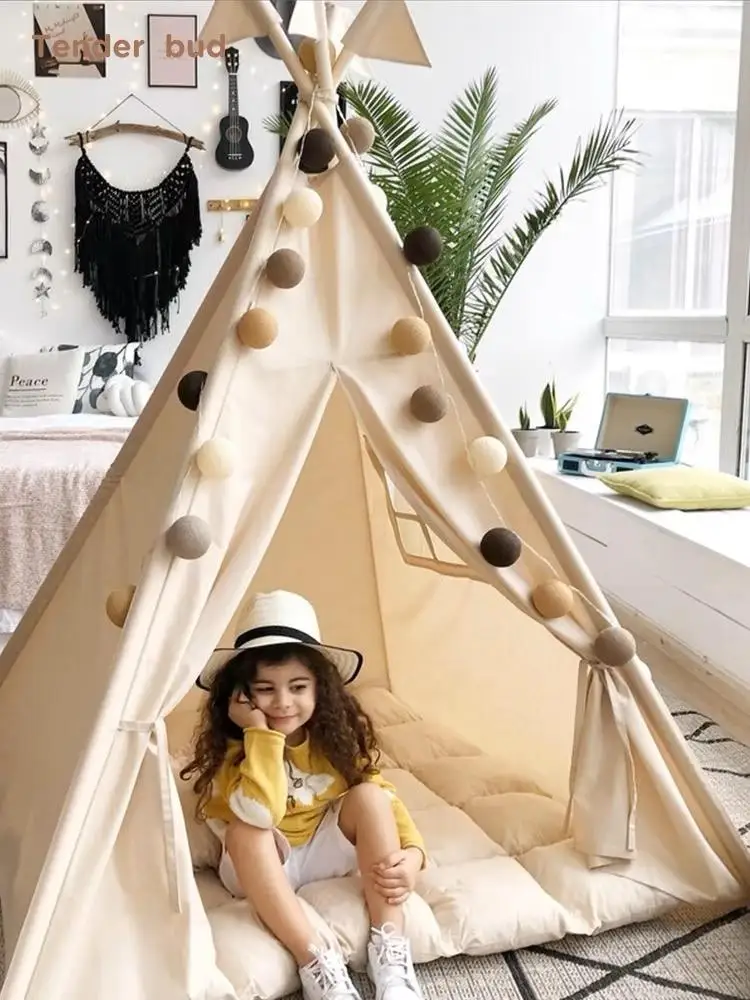 Indoor montesori small baby playhouse wooden kids children play crib baby bed tent house for kids