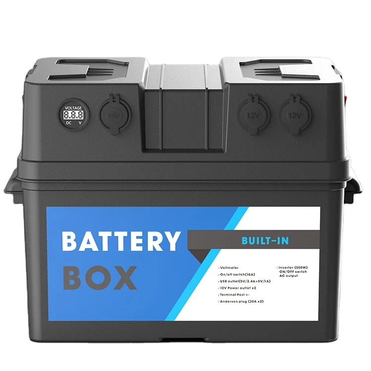 Wholesale Car Waterproof 110V Output Voltage 12V Battery Box Bulit-in 500W Inverter Motorcycle Plastic Car Battery Box Boxes