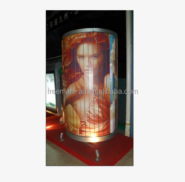 Outdoor round  prismatic sign curve Rotating Three Faces  cambered Trivision Billboard