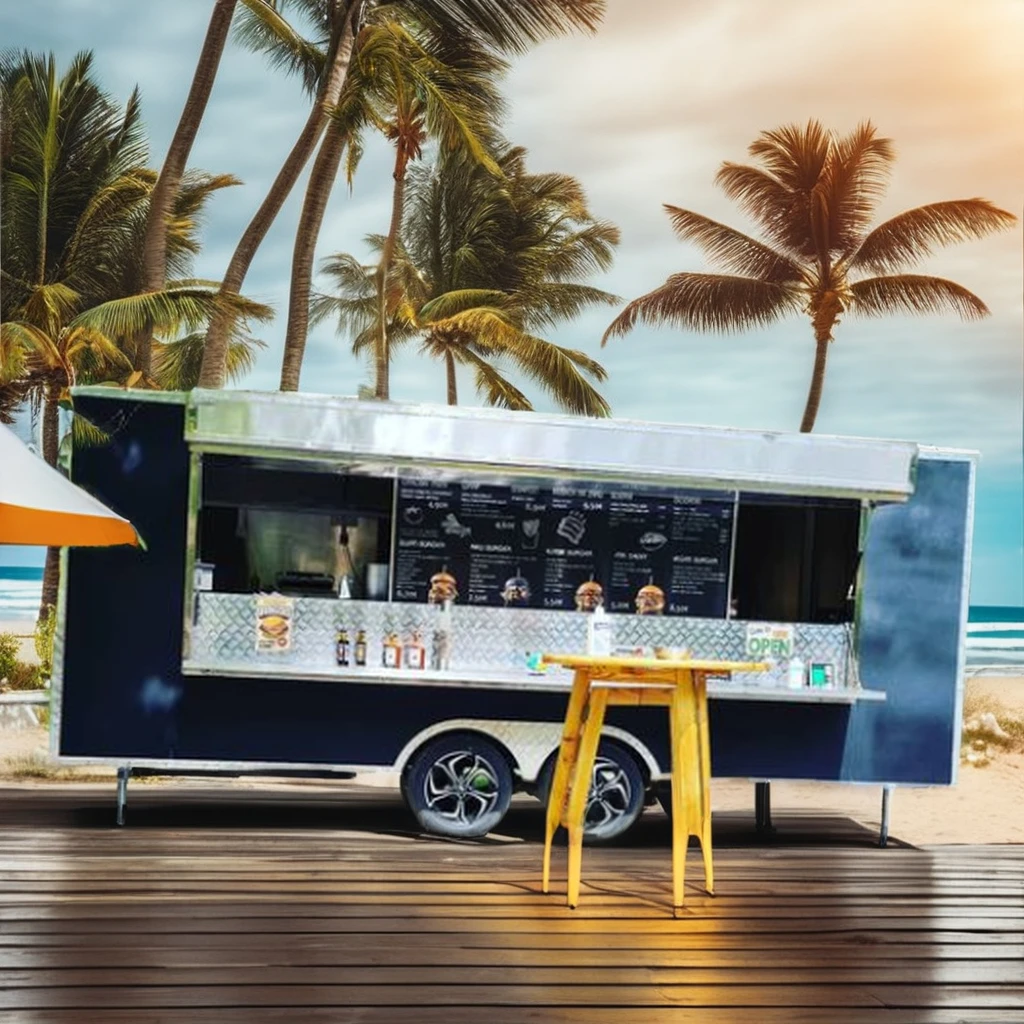 Hot Dog and Corn Serving Stainless Steel Electric Motor Truck Fast Food Approved for Hotels New or Used Trailer