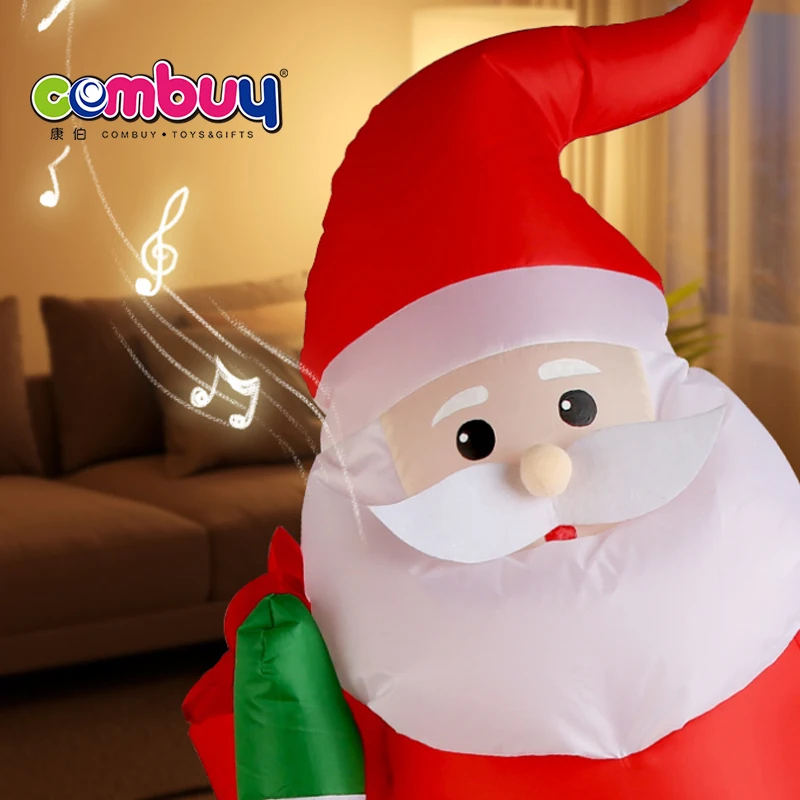 Remote control musical sliding rotating inflatable toys rc santa claus car