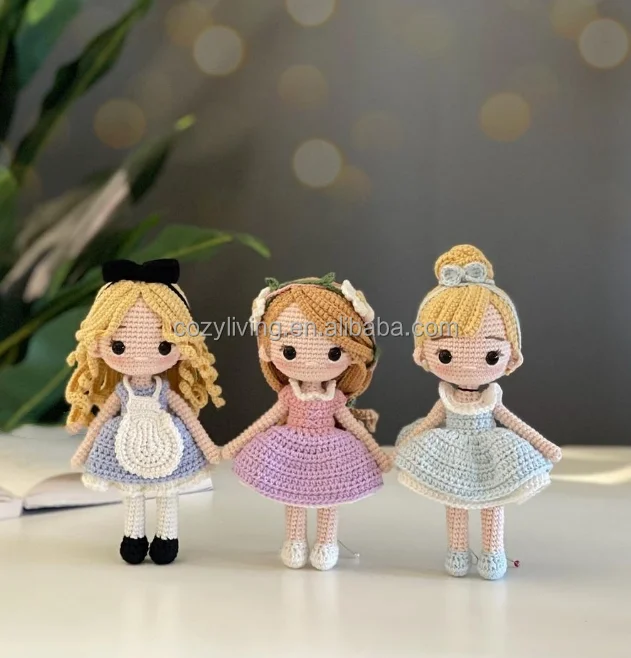 Multi Pretty Crochet Princess Dolls Mermaid Doll Handmade Kids Toys Amigurumi Princess Baby Toys Amigurumi Doll