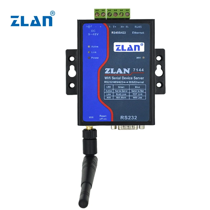 ZLAN7144 high speed serial port RS232 RS485 RS422 to Wifi converter