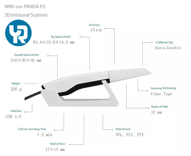 High quality Yucera Handheld intraoral scanner dental 20 frames per second With Software